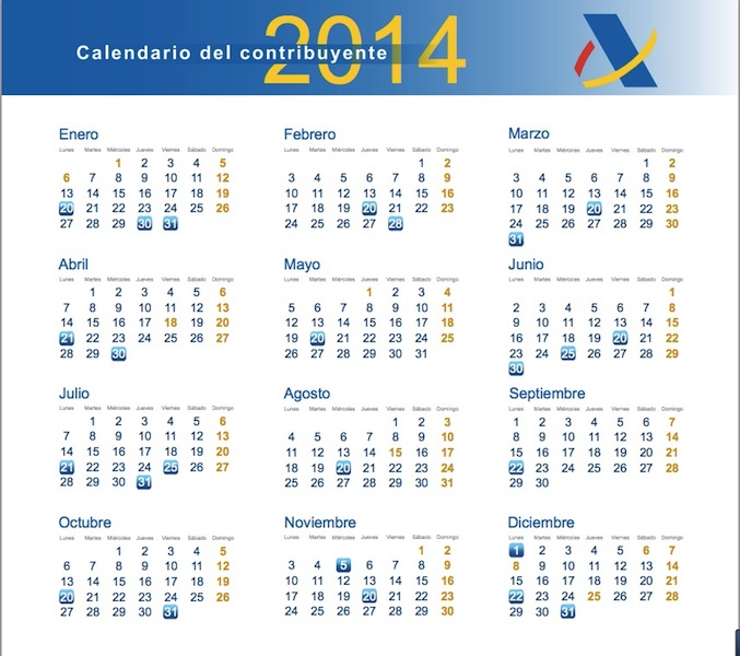 calendario-contribuyente-2014-agencia-tributaria